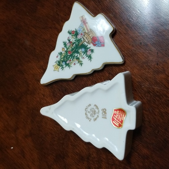 VINTAGE LIFTON CHINA CHRISTMAS TREE TRINKET BOX #1198 W LABEL - Picture 3 of 6